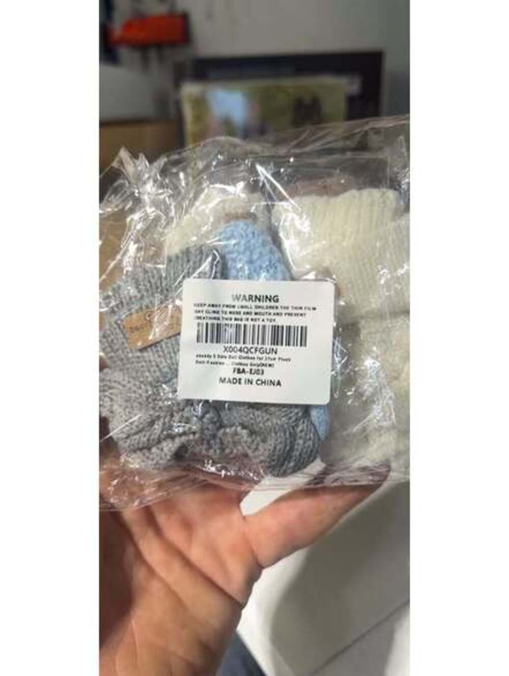 abuddy 3 Sets Doll Clothes for 17cm Plush Doll Grey Blue White